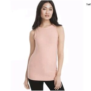 White House Black Market Sleeveless Knit Sweater Tank  Peach Smoothie Metallic